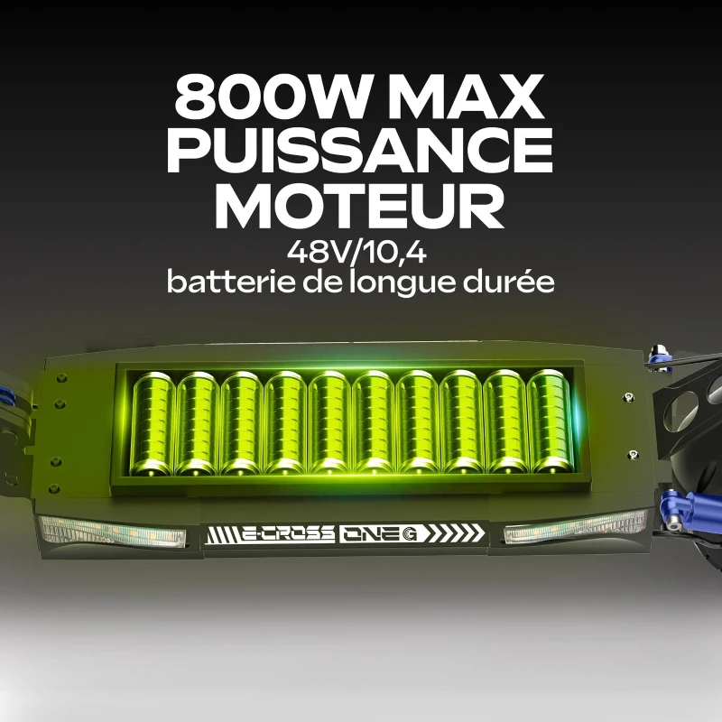 Trottinette électrique - URBANGLIDE - ECROSS ONE - 800 W - Pneus 10 - Max 25 km/h - Autonomie jusqu'a 50 km