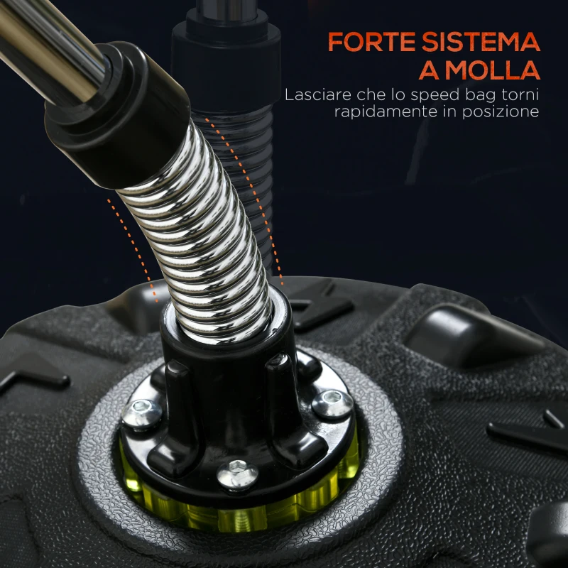 SPORTNOW Punching Ball da Terra con Base Riempibile e Ventose, Altezza Regolabile da 147-165 cm, Nero