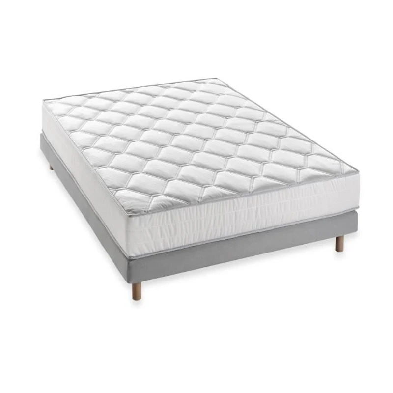 Pack Complet Matelas 160 x 200 cm + Sommier + Couette + 2 Oreillers - 24 cm - DEKO DREAM Malin