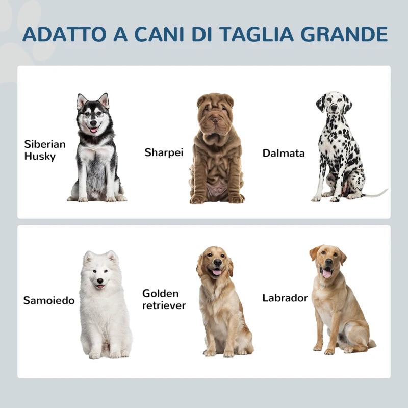 PawHut Ciotole per Cani Rialzate in Acciaio Inox e Legno con Cassetto, 60x30x36cm, Grigio