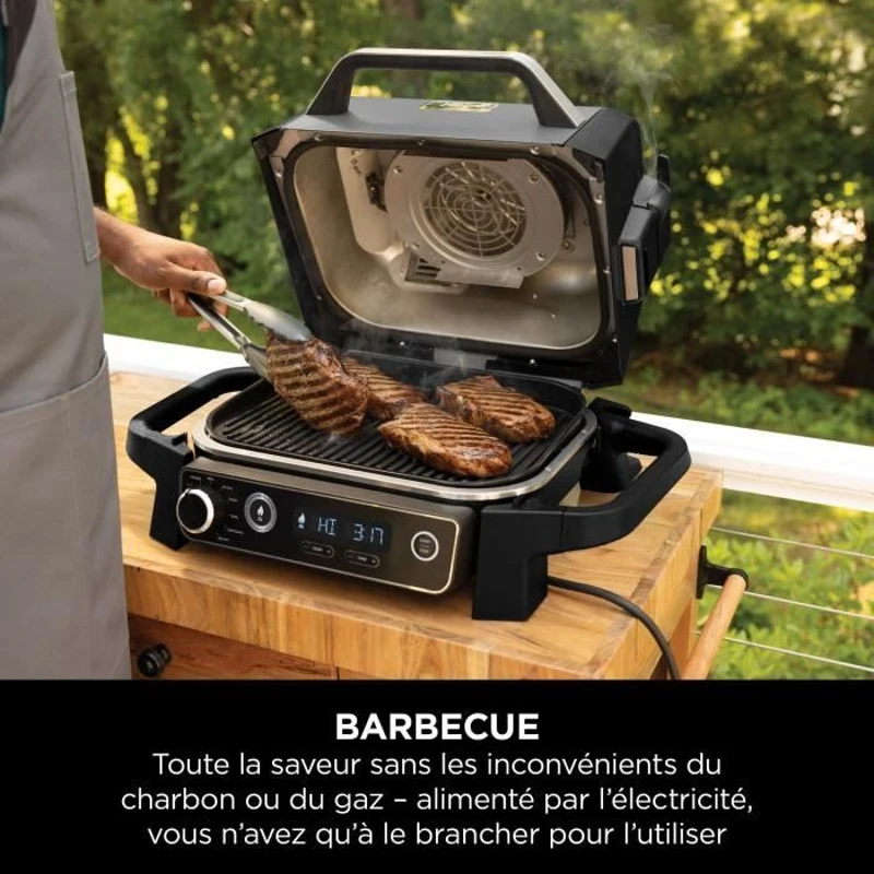Barbecue électrique et fumoir NINJA - Woodfire OG701EU - 7 programmes de cuisson