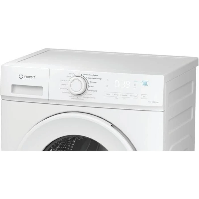 Lave-linge hublot INDESIT IMA762MYTIMEFR - 7 kg - Induction - 1200 trs/min - Push&Go - Classe A - Blanc
