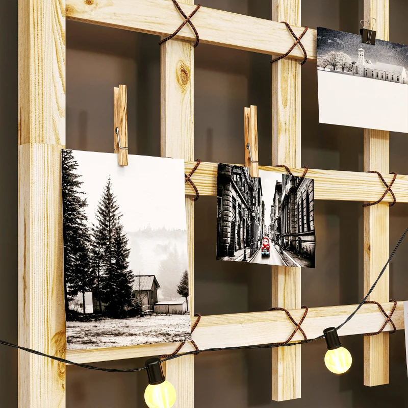 Outsunny Wooden Trellis Planter, Raised Garden Bed with Wheels, to Climb and Grow Vegetables, Herbs and Flowers, Natural