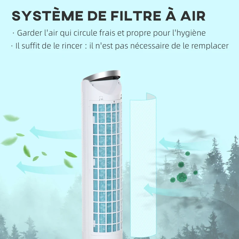 HOMCOM Climatiseur rafraîchisseur d'air 4 en 1-oscillant-timer, 3 modes, 3 vitesses - télécommande 2 blocs réfrigérants