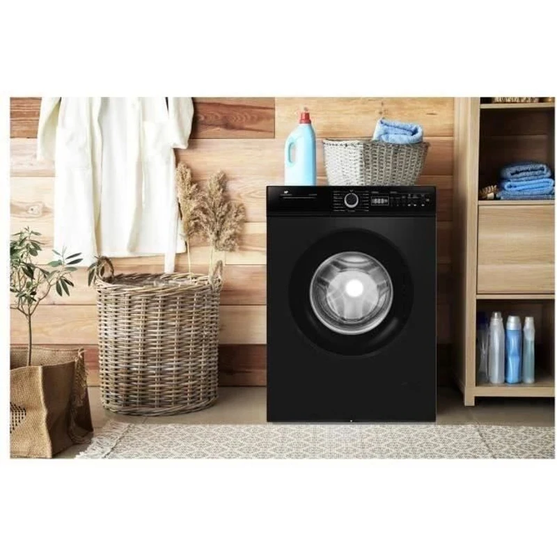 Lave-linge hublot - Pose libre - CONTINENTAL EDISON - CELL812IBP - 8 kg - Induction - 60 cm - 1200 trs/min - Noir mat