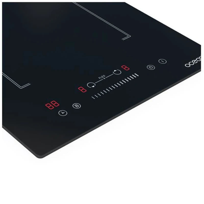 Domino induction encastrable - OCEANIC - OCEATI2Z2BF - 2 foyers avec zone flexible- 3600 W - Noir