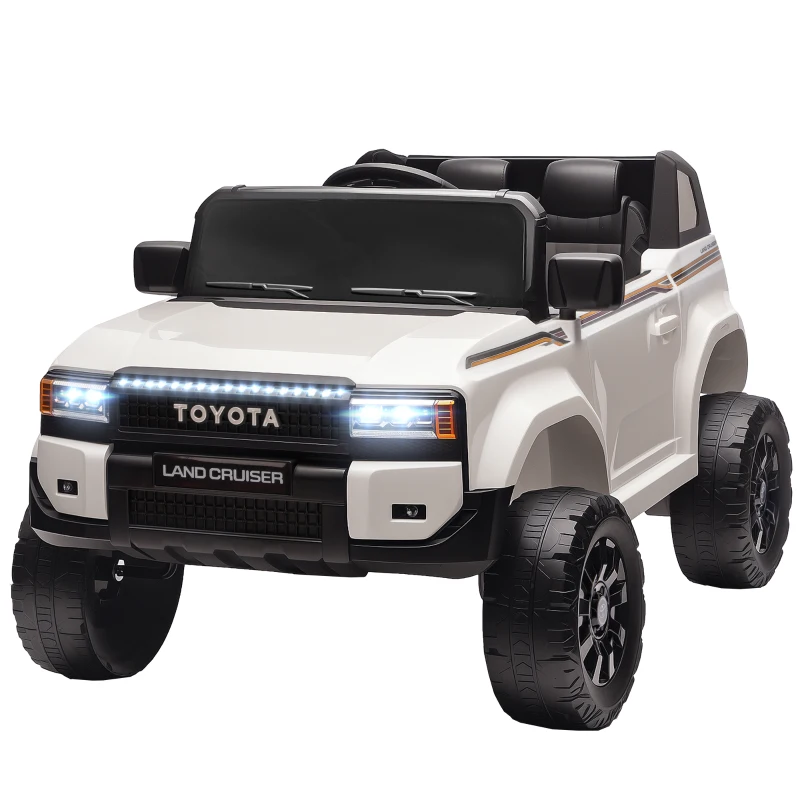 AIYAPLAY Auto Elettrica per Bambini TOYOTA Land Cruiser 12V con Telecomando, Età 3-6 Anni, Bianco