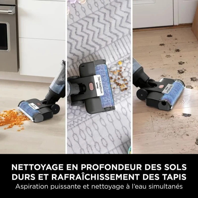 Shark HydroVac WD210EU - Aspirateur Laveur sans fil pour sols durs - Brosse rotative antimicrobienne