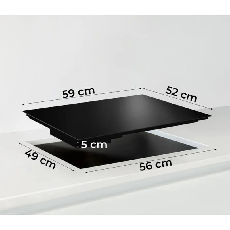 Plaque de cuisson vitrocéramique OCEANIC 3 foyers  L56 x P49 cm OCEATV3Z60