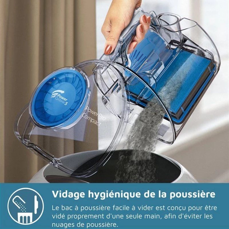 Aspirateur sans sac PHILIPS - FC9331/09 - Série 3000 PowerPro Compact - 900W - 76db - Noir intense