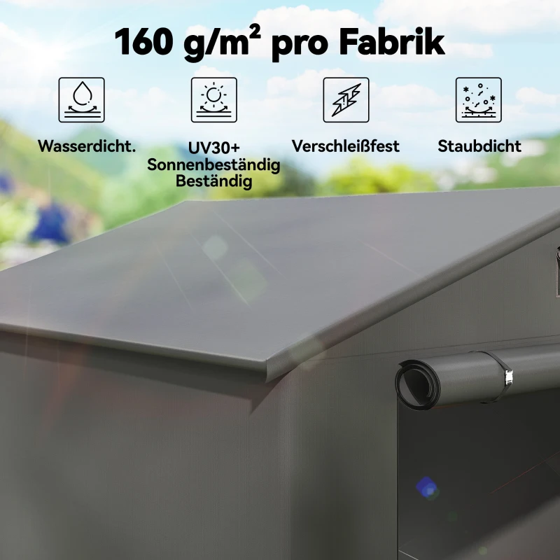 Outsunny Namiot garażowy 2,5x1,8 m Wodoodporny namiot garażowy z rolowanymi drzwiami na zamek okno wentylacyjne Ciemnoszary