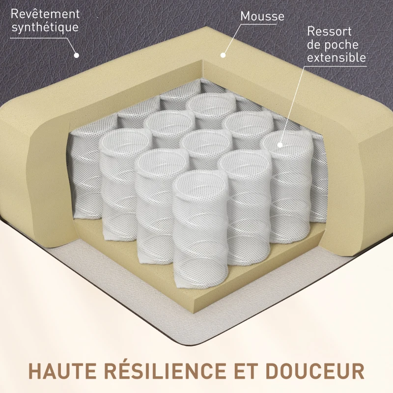 HOMCOM Fauteuil de Massage et Relaxation électrique Chauffant 360° pivotant inclinable manuellement Repose-Pied télécommande ‎Marron