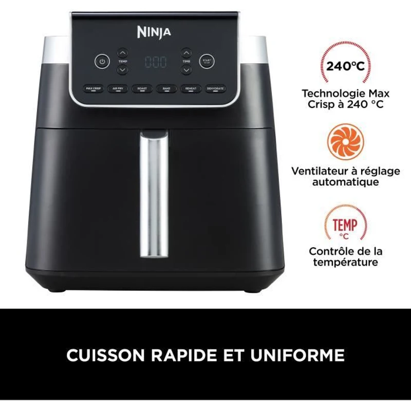 Friteuse sans huile NINJA - Max Pro AF180EU - Capacité 6,2L - 6 programmes de cuisson - 2000W