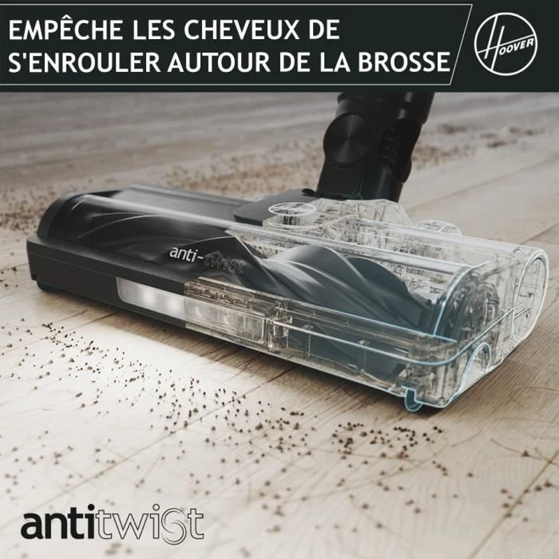 Aspirateur Balai sans fil - HOOVER HF1P10H - 40 AW - Ecran LED - Noir / Pastel violet