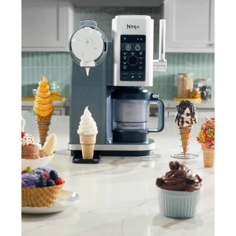 Machine a glaces NINJA - Creami Swirl NC701EU - Capacité 480ml - 13 programmes dont glaces a l'italienne - 2 pots inclus