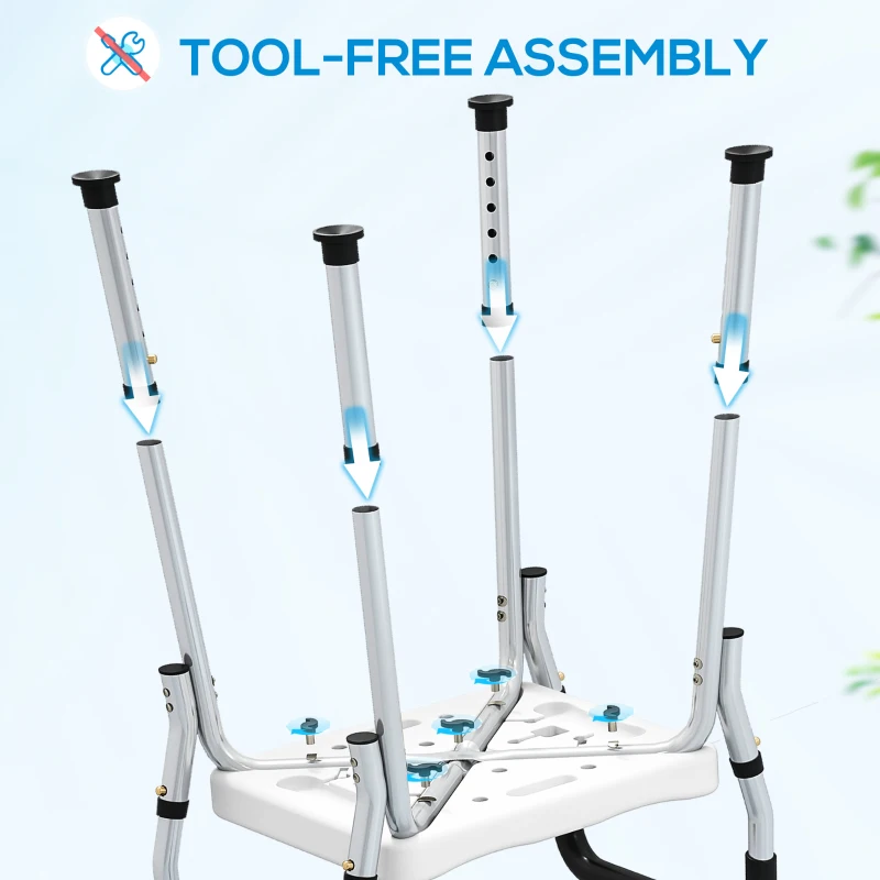 HOMCOM 57-69cm Aluminium Frame Bath Seat