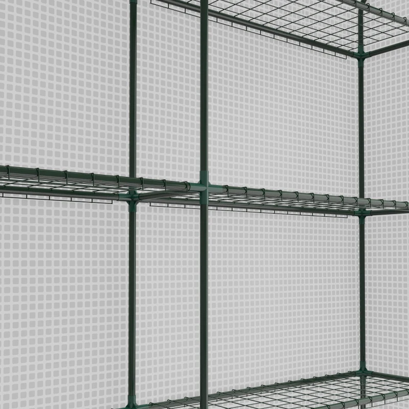 Outsunny 8 x 6ft Walk-In Greenhouse, with Shelves - White