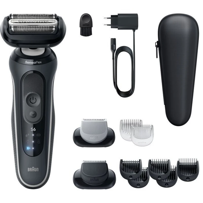 Rasoir électrique BRAUN Series 6 - Noir - Autonomie 60 minutes - Charge rapide 5 minutes