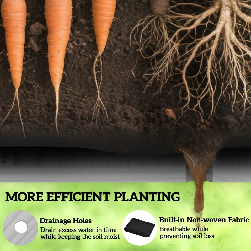 Outsunny Wooden Raised Garden Bed with Bed Liner, Elevated Planter Box with Legs, Light Grey