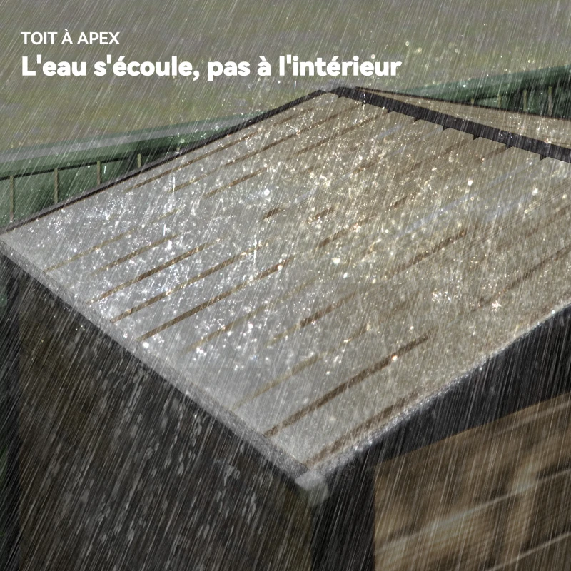 Outsunny Abri de Jardin 2,27 m² gants inclus porte verrouillable ventilations acier galvanisé 190 x 131 x 188 cm chêne