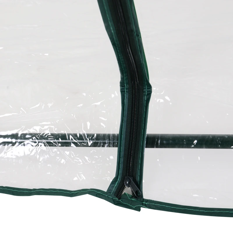 Outsunny Serre de Jardin Tunnel mini serre tunnel serre à tomates 2,5L x 1l x 0,8H m Grande Porte zippée bâche PVC Transparent métal époxy Vert