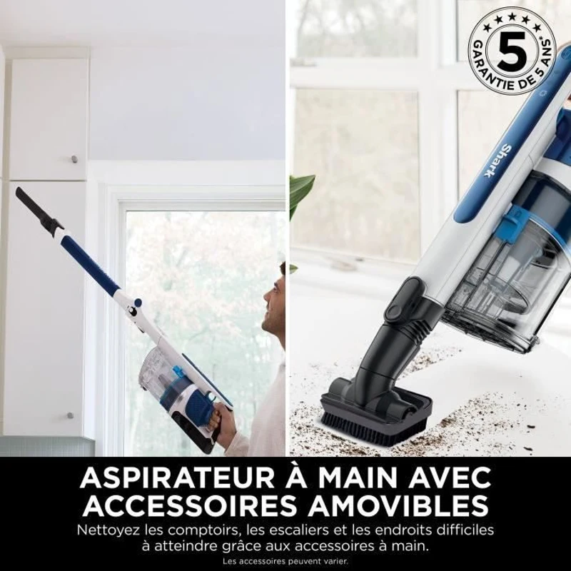 SHARK PowerPro IZ380EU - Aspirateur Balai sans fil - Léger et Flexible - Technologie FloorDetect - Anti-emmelement