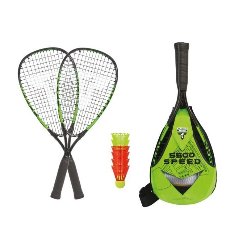 Raquette de Badminton TALBOT TORRO Speed 5500 - Aluminium - 56,5 cm de long - Profil de cadre 17,3 mm - 170 g - Cordage durable