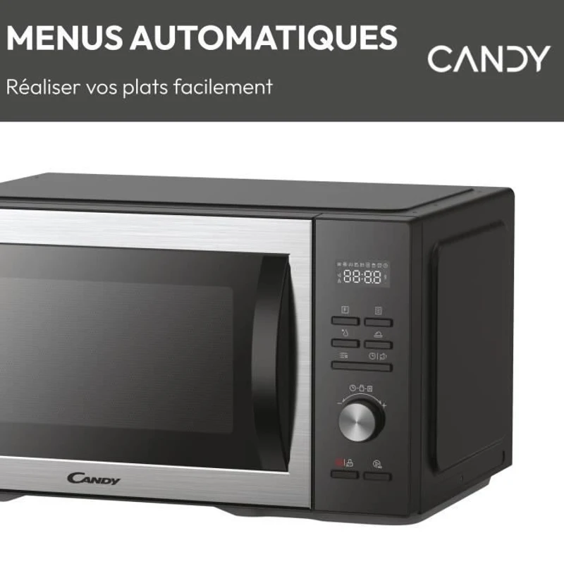 Micro-ondes Combi Candy Essenza CMCA29EDLB 1000W 29L Digital Noir -Combiné a chaleur tournante- 5 Niveaux de Puissance -10 Menus Aut