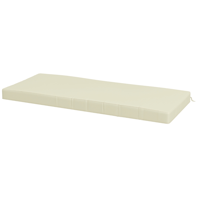 Outsunny Coussin de Banc de Jardin déhoussables - Rembourrage 8 cm - Cordons d'attache - Polyester crème