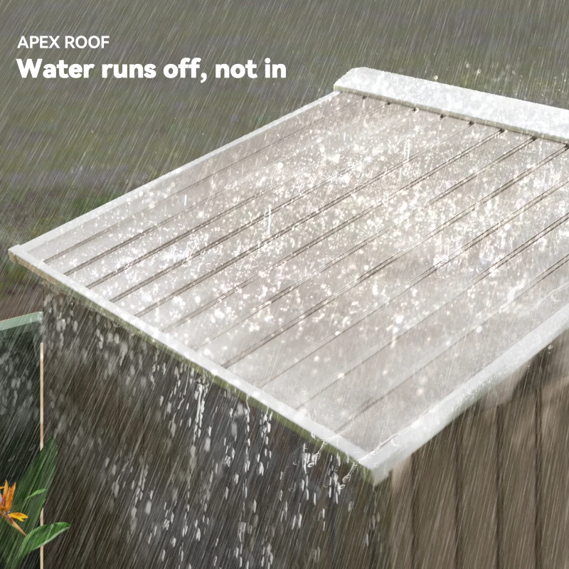 Outsunny 7 x 4ft Metal Garden Storage Shed with Vents, Floor Foundation Kit and Lockable Double Doors, Light Brown