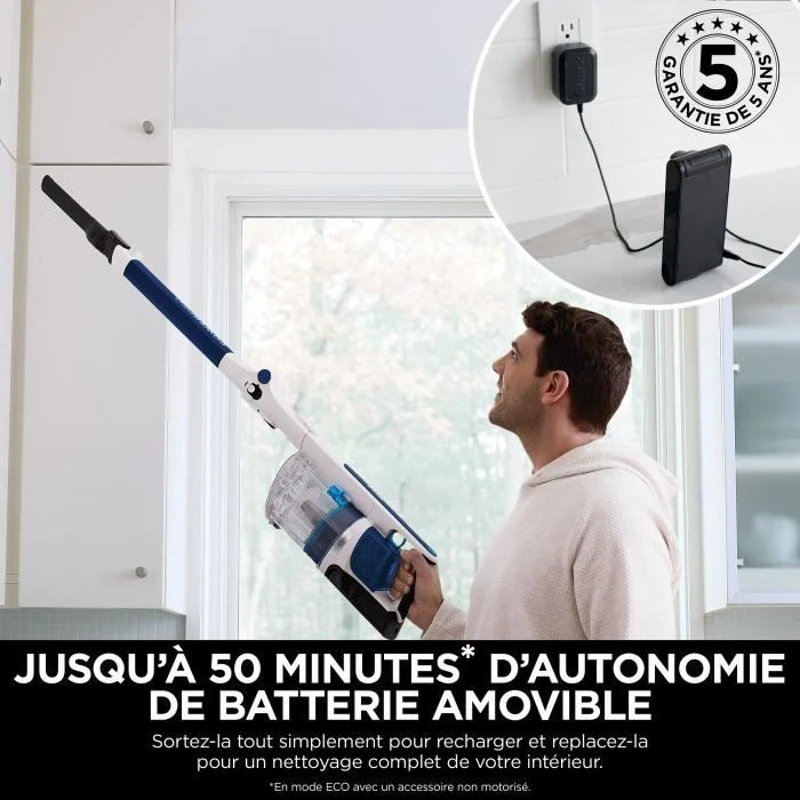 SHARK PowerPro IZ380EU - Aspirateur Balai sans fil - Léger et Flexible - Technologie FloorDetect - Anti-emmelement