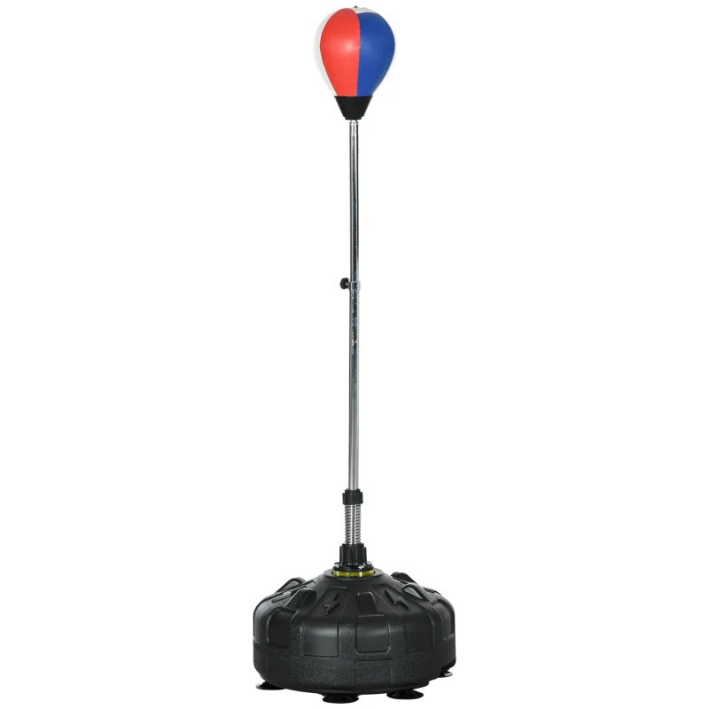 SPORTNOW Punching Ball da Terra con Base Riempibile e Ventose, Altezza Regolabile da 147-165 cm, Nero