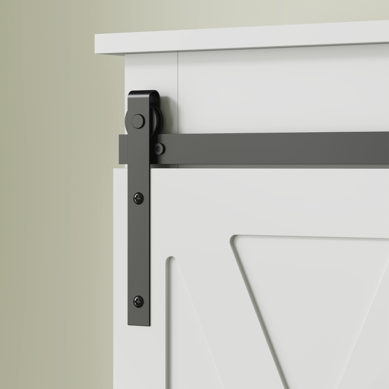 HOMCOM Meuble WC dessus de toilette avec porte coulissante, avec 6 compartiments de rangement, blanc