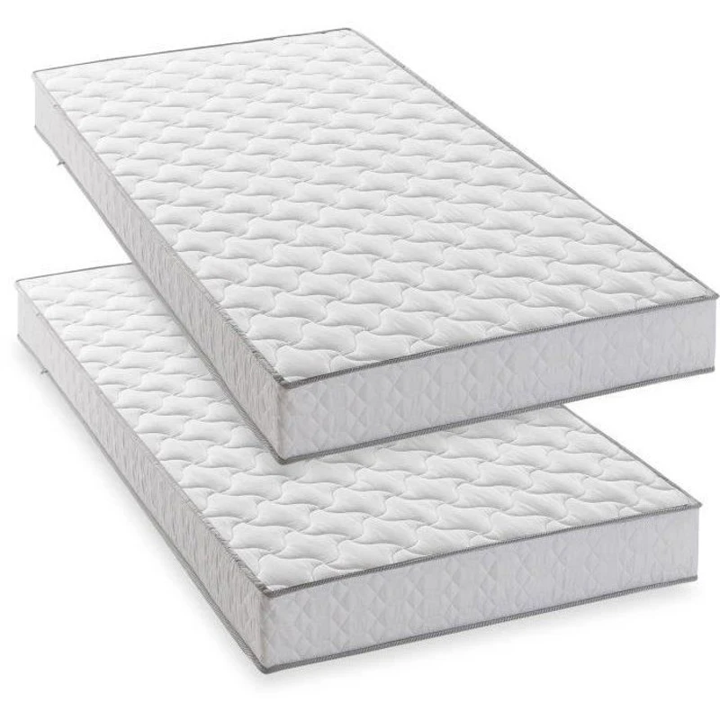 Lot de 2 matelas - 90 x 190 cm - Mousse - 14 cm - 5 zones de confort -  DEKO DREAM - Hahtuva