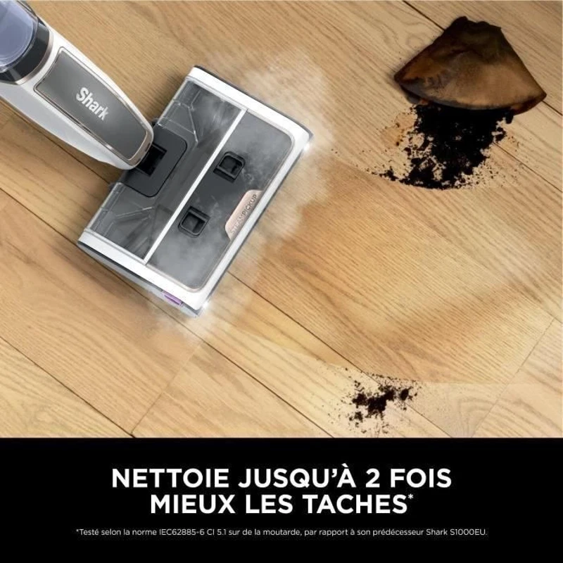 Shark SteamPickUp SD200EU - Balai Vapeur 3-en-1 pour sols durs - Sépare débris humides et secs
