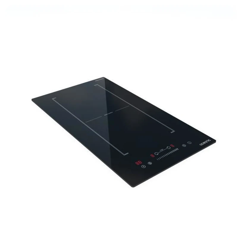 Domino induction encastrable - OCEANIC - OCEATI2Z2BF - 2 foyers avec zone flexible- 3600 W - Noir