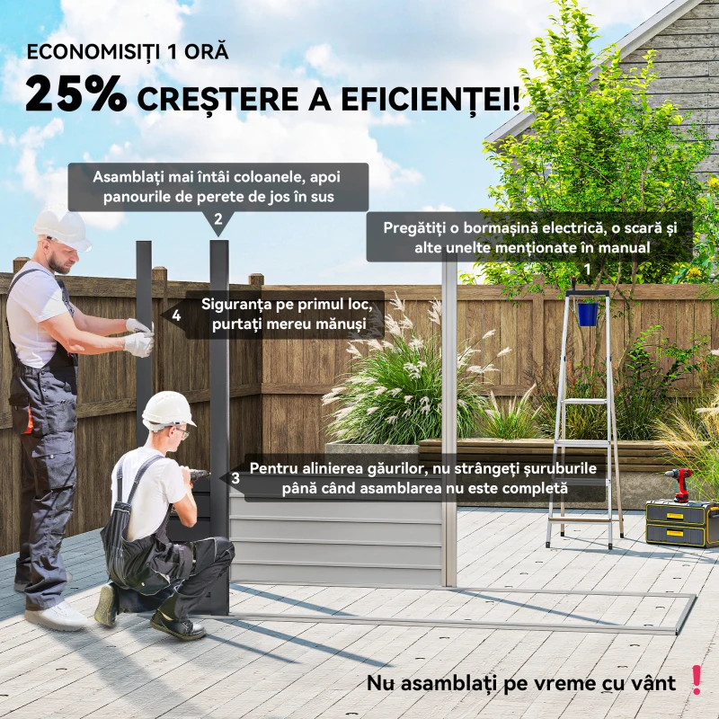 Outsunny Sopron Gradina 8×4 ft – Otel Galvanizat pentru Depozitare(m-4)