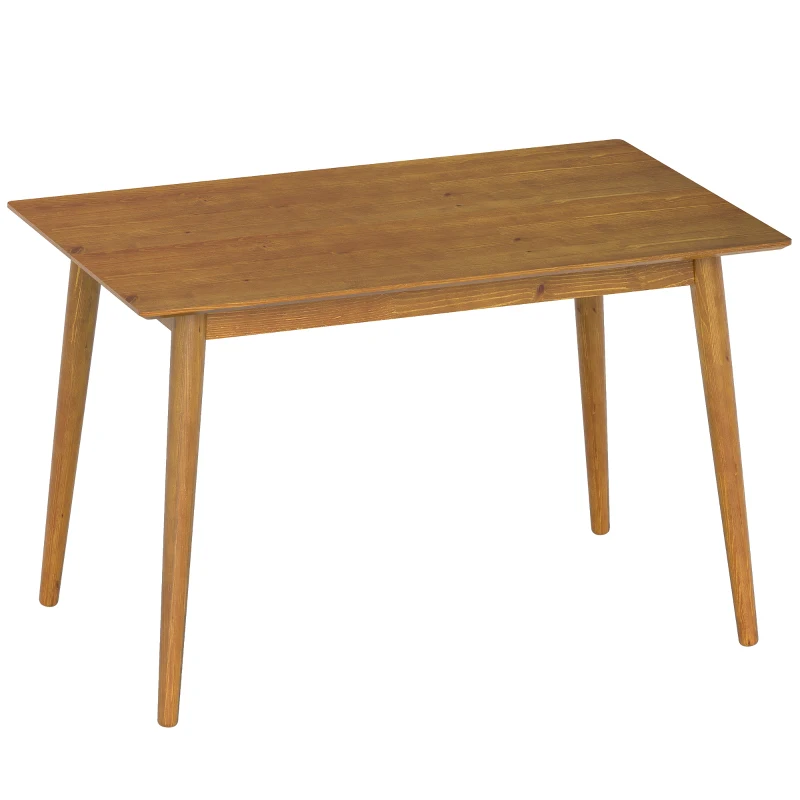 HOMCOM Table de salle à manger design grand plateau 4-6 personnes en bois dim. 120L x 75l x 76H cm