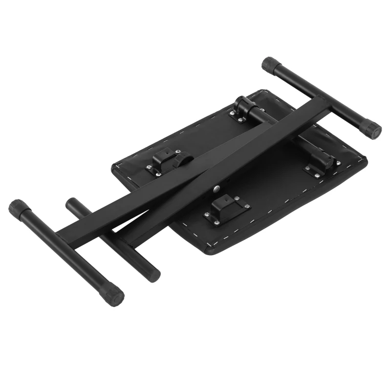 HOMCOM Tabouret piano pliable, banc piano réglable en hauteur de 37 à 47 cm, siège rembourré en PU et pieds en métal antidérapants, charge 100 kg, noir