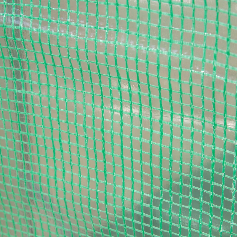 Outsunny Serre de jardin 3 m² en PE, serre d'extérieur avec bâche renforcée 140 g/m² Anti-UV, châssis en acier, 2 portes zippées déroulantes et 4 fenêtres enroulables, 3 x 1 x 2 m, vert