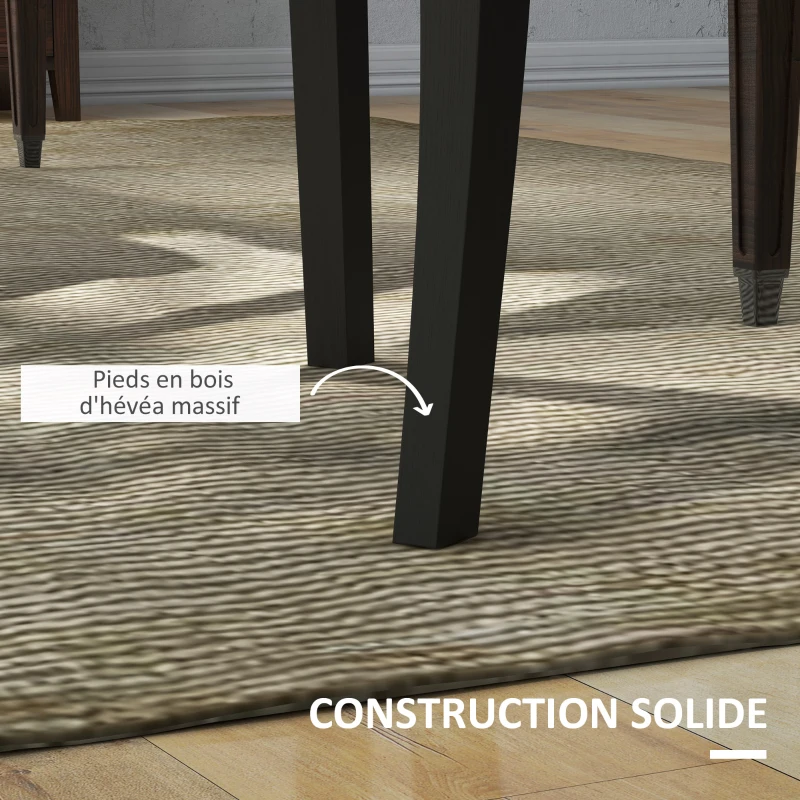 HOMCOM Lot de 2 chaises de Salle à Manger Chaise de cuicine Grand Confort Pieds en Bois Lin 47 x 61 x 101 cm gris foncé