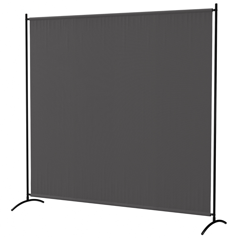 Outsunny Biombo Exterior de Painel Único Separador de Ambiente de 180H cm com Proteção UV30+ Cinza Escuro