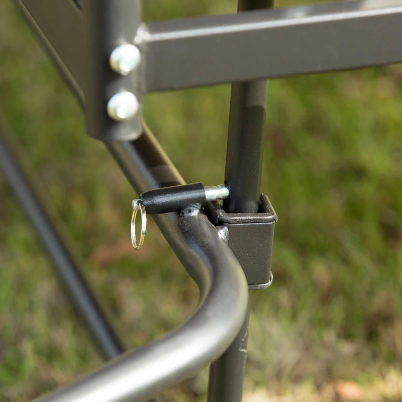 Outsunny Balancelle de Jardin Convertible 3 Places Grand Confort Inclinaison Toit réglable Matelas et Coussins fournis 2L x 1,25l x 1,7H m métal Polyester Noir et crème