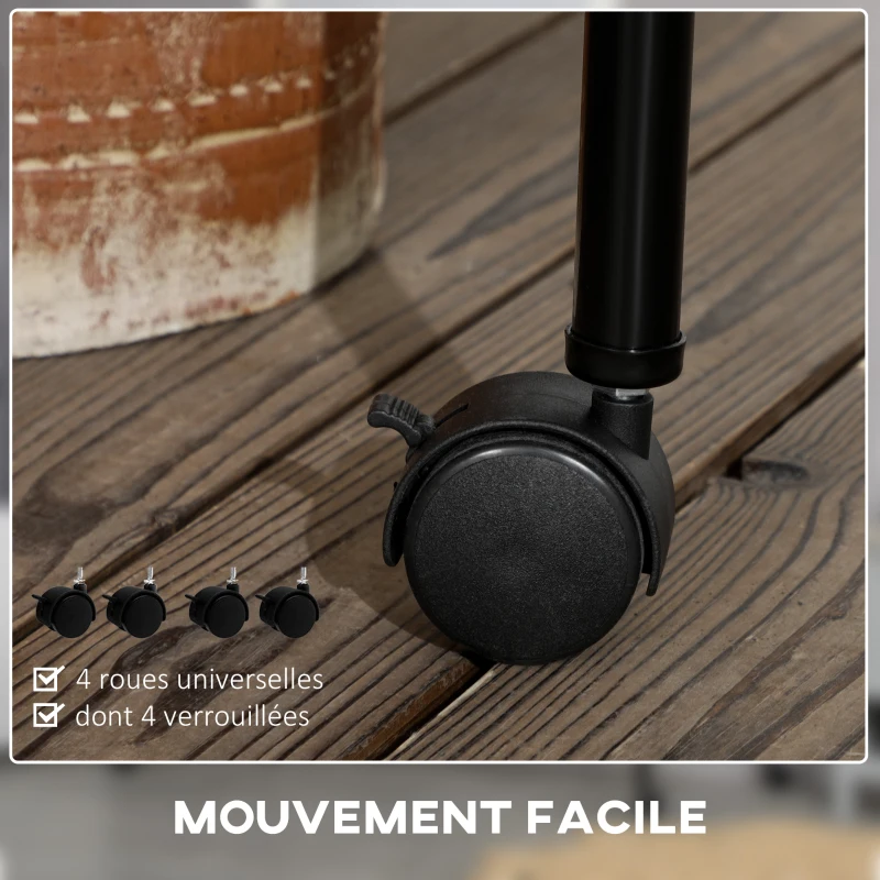 HOMCOM Portant à Vêtements avec Roulettes Tringle a Vêtement solide Charge 140 Kg 180 x 60 x 170 cm Porte-Manteau en acier noir