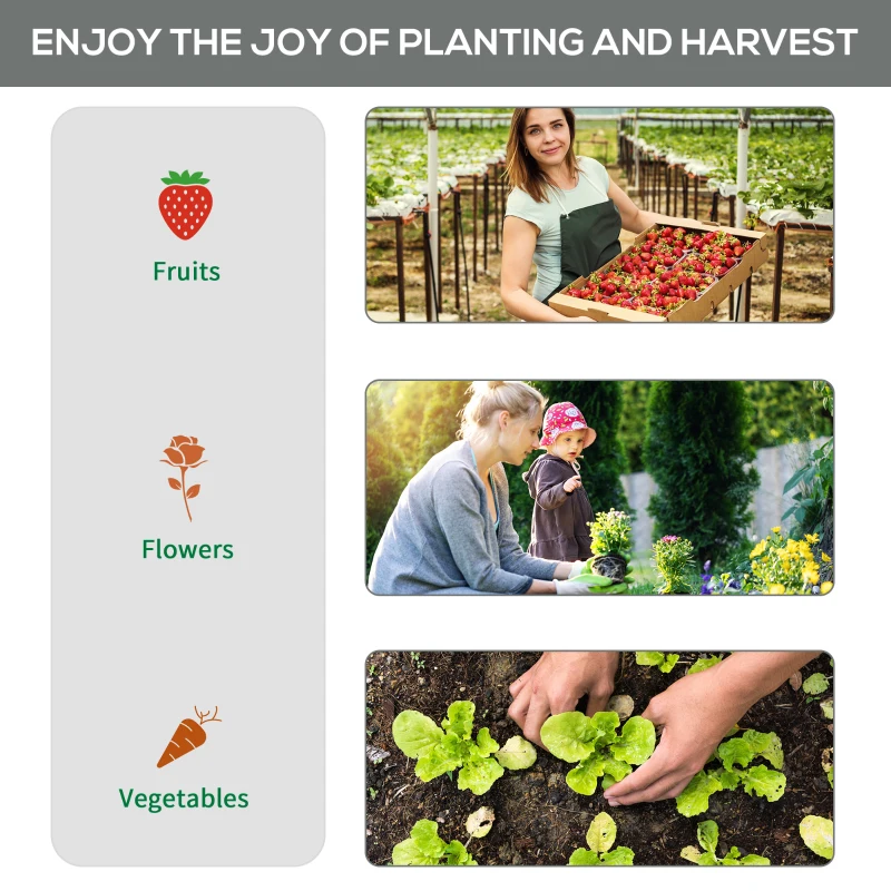 Outsunny 296 x 196cm Steel Frame Polytunnel Greenhouse - White