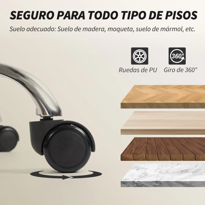 HOMCOM Silla de Escritorio con Reposapiés Respaldo Reclinable Alto Acolchado Grueso Tapizada en Cuero Sintético Ruedas Azul