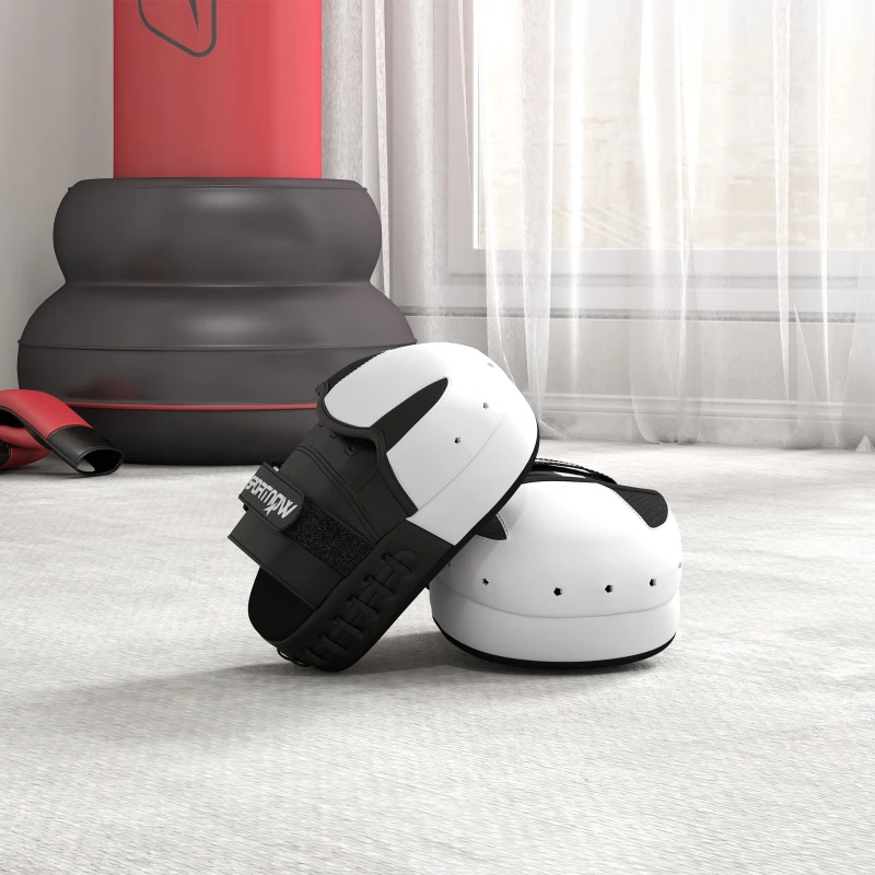 SPORTNOW Pattes d'ours boxe avec couvre-doigts pour Muay Thai Kickboxing Arts Martiaux MMA 24 x 19 x 4 cm blanc