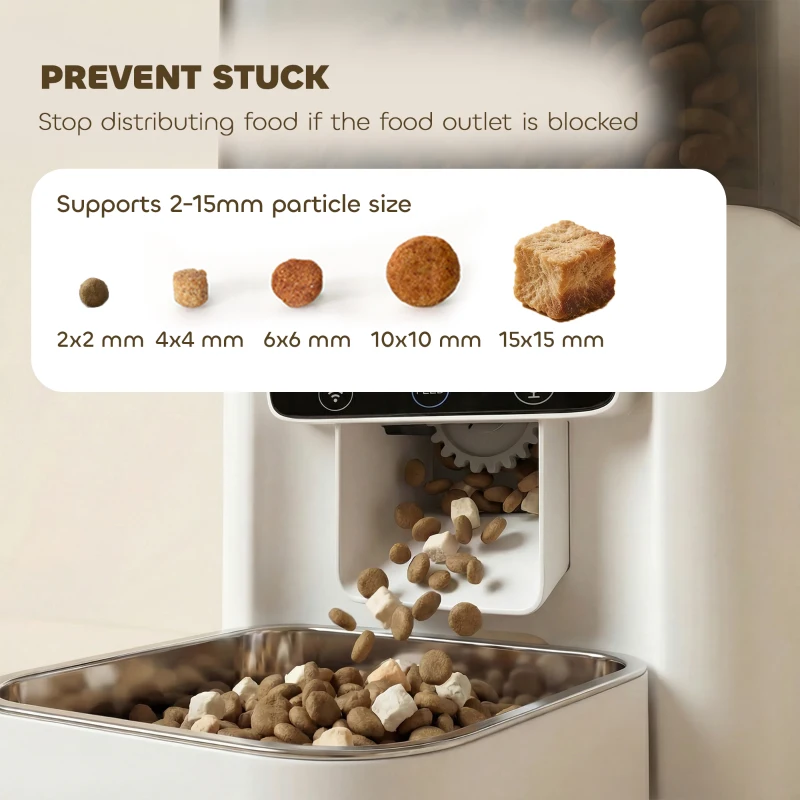 PawHut Automatic Cat Feeder, 4.5L WiFi Cat Food Dispenser with Timer, Programmable 1-10 Meals, Auto Pet Feeder