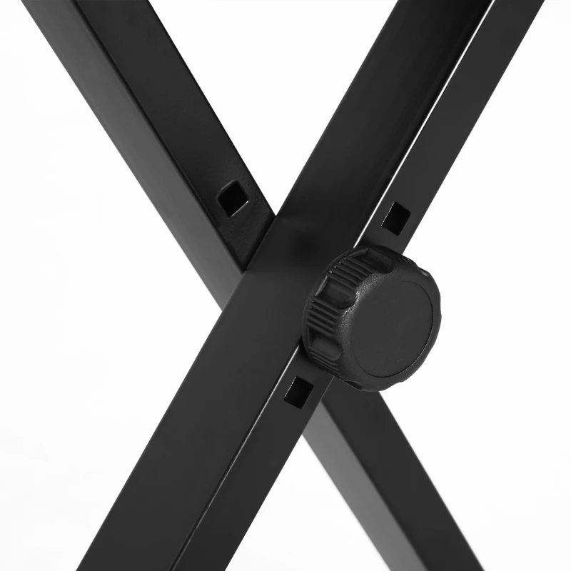 HOMCOM Tabouret piano pliable, banc piano réglable en hauteur de 37 à 47 cm, siège rembourré en PU et pieds en métal antidérapants, charge 100 kg, noir