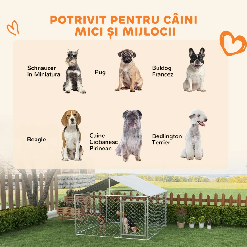 PawHut Cusca de Exterior pentru Caini, Loc de Joaca pentru Caini(m-4)